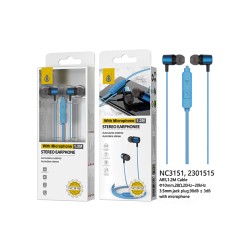 ONEPLUS EARPHONES NC3151 AZ WITH MICROPHONE AND MULTIFUNCTIONAL BUTTON 1.2M BLUE ONEPLUS EARPHONES NC3151 AZ WITH MICROPHONE AND MULTIFUNCTIONAL BUTTON 1.2M BLUE